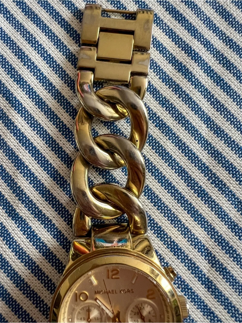 Michael Kors Gold Chain-Link Chronograph Watch | MK3131 Runway Ladies Watch